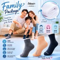 SELESA��S Smellblock Family package 6in1 Antibacterial Anti Odor Premium Cotton Ankle Crew Sport Work Sock Ladies Sock School Sock .