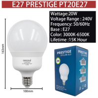 PRESTIGE PT20 20W E27 G20 LED GLOBE BULB 3000K | 4000K | 6500K