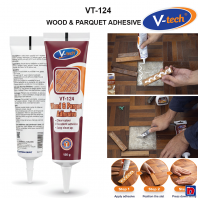 V-TECH VT-124 WOOD & PARQUET ADHESIVE | STRONG FLOORING GLUE | FURNITURE & WOOD BONDING 150G