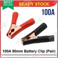 WSS(1PAIR)Crocodile Clips 100A 90mm red black Red+Black 100A 90mm Crocodile Clip / Battery Clip