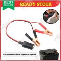 WSS Car battery Crocodile Clips to Lighter plug Cable 12-24V Terminal Clip-on Power Socket Adaptor Splitter