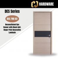 DES Series are doors that conveys a fresh and simple look for designing modern interiors DES 705 D2 Reconstituted Dye Veneer with Black Anti-finger Print Decorative Laminate