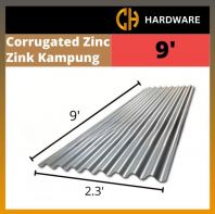 CORRUGATED ZINC 9' / ZINK KAMPUNG 9'
