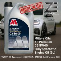 Millers Oils XF Premium C3 5W40 Fully Synthetic Engine Oil (5L) | VW 511 00 Approved | MB 229.52 / BMW LL-04 / Porsche C40