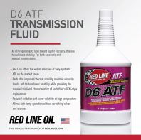Red Line D6 ATF   1 Quart  Full Synthetic Low-Viscosity Transmission Fluid  Dexron-VI�, Mercon�LV/SP, Honda DW-1, Toyota WS, ZF 6/8, LSD-Compatible