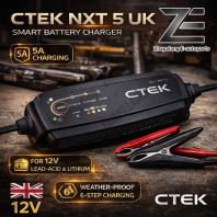 CTEK NXT 5 UK Smart Battery Charger & Maintainer | 5A Next-Gen Power for 12V Lead-Acid & Lithium (LiFePO4) | Reconditioning & AGM Modes