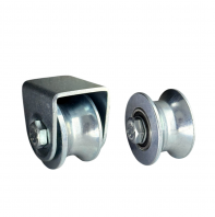 KERISA Heavy Duty Galvanized U Groove Full Rigid Steel Wheel - ZF-UG050F(1" & 5/8" Groove) (Wheel Size 2")