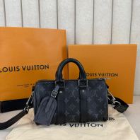 Louis Vuitton Monogram Eclipse Keepall Bandouliere 25 M46271- Preloved Luxury Bag Louis Vuitton Monogram Eclipse Keepall Bandouliere 25 M46271- Preloved Luxury Bag