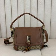 Gucci Canvas Bella Shoulder Bag- Preloved Luxury Bag