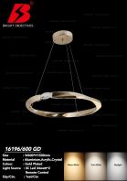 Modern Designer Pendant Lamp with 3 Colors and Remote - 16196/600-GD