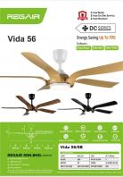 REGAIR VIDA 56 5 Blades DC Motor Ceiling Fan with Light and Remote Control 16 Speed (8F+8R) - MB+MH REGAIR VIDA 56 5 Blades DC Motor Ceiling Fan with Light and Remote Control 16 Speed (8F+8R) - MB+MH