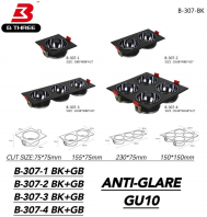 Eyeball Casing Black and Gloss Black B307-BK+GB (using GU10 bulb)