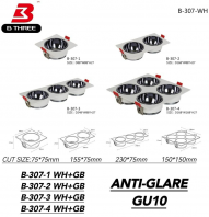 Eyeball Casing White and Gloss Black B307-WH+GB (using GU10 bulb)