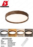 Modern Ceiling Light Wood Frame style with 3 Color Light - 16872 Modern Ceiling Light Wood Frame style with 3 Color Light - 16872