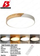 Modern Ceiling Light Wood Frame style with 3 Color Light - 16875/WH Modern Ceiling Light Wood Frame style with 3 Color Light - 16875/WH