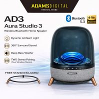 Adams Digital AD3 Aura Studio 3 Wireless Bluetooth Home Speaker Transparent Home Speaker with Ambient Light