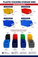 PLASTIC STACKING STORAGE BINS