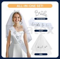 Bride To Be Set | Bride Headband + Bride To Be Sash + Bridal Veil | Hen Party | Bachelorette Party | Bridal Shower Accessories Bride To Be Set | Bride Headband + Bride To Be Sash + Bridal Veil | Hen Party | Bachelorette Party | Bridal Shower Accessories