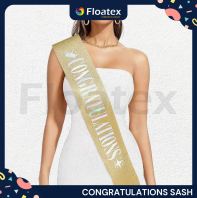 Congratulations Sash Glitter Satin | Graduation | Promotion | Retirement | Party Celebration | Award Ceremony | Event Accessories