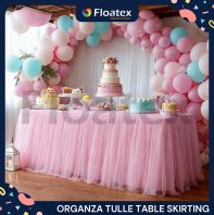 Organza Tulle Table Skirt | Wedding Dessert Table Skirting | Birthday Party Table Cover | Reception Table Decoration | Organza Tutu Table Skirt