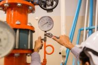 Cooling tower servicing pump inspection