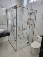 Tempered Glass Folding Shower Screen