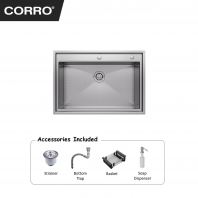 CORRO Keluli Tahan Karat Singki Dapur Buatan Tangan Bowl Tunggal Sarang Lebah Mini | CH 75521-250-30S