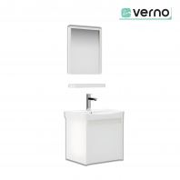 VERNO Bathroom Honeycomb Aluminium Basin Cabinet With Glass Shelf With Mirrort | VBC JL6001-40W