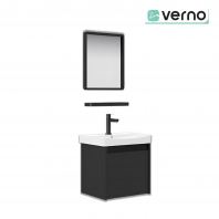 VERNO Bathroom Honeycomb Aluminium Basin Cabinet With Glass Shelf With Mirrort | VBC JL6002-40B