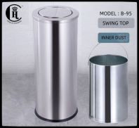 STAINLESS STEEL DUSTBIN WITH SWING TOP B-95