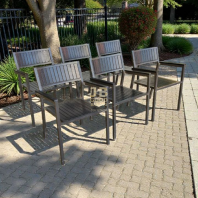 Good Quality Aluminium Frame & Fibre Back and Seat Garden Outdoor Stackable Armchairs | Space-Saving Patio Seating Good Quality Aluminium Frame & Fibre Back and Seat Garden Outdoor Stackable Armchairs | Space-Saving Patio Seating
