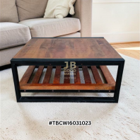 Heavy Good Quality Industrial Design Solid Wood Coffee Table with Metal Frame Heavy Good Quality Industrial Design Solid Wood Coffee Table with Metal Frame