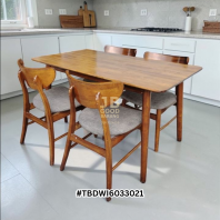 加厚优质实木餐桌 + 4把餐椅(布艺坐垫) 加厚优质实木餐桌 + 4把餐椅(布艺坐垫)