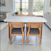 Castlery Marble Top Dining Table with 3 Chairs Castlery Marble Top Dining Table with 3 Chairs