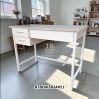 Wooden Study Desk with Metal Legs & Drawers Wooden Study Desk with Metal Legs & Drawers