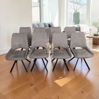 [ALLSOLD] Swivel Velvet Fabric Dining Chair