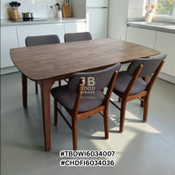 [CHAIRSSOLD] Good Quality Rubber Wood Dining Table with 4 Commune Chairs