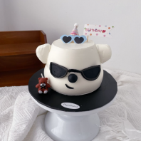 Fondant Shade Cute Fondant Dog Cake Design