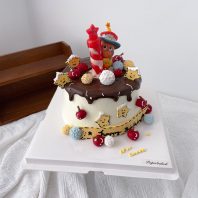 Twinkle twinkle with fondant star cherry deco Cake Design ������