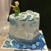 Little Prince with Blue Sea Wave Cake Design С����