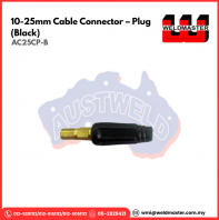 AUSTWELD 10-25mm CABLE COONNECTOR - PLUG (Black) (AC25CP-B)