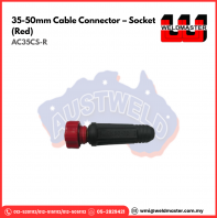 AUSTWELD 35-50mm CABLE CONNECTOR - SOCKET (RED) (AC35CS-R)