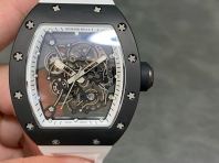 RM Factory Richard Mille RM 055 43mm Black Ceramic White Rubber Strap Skeletonized White Dial