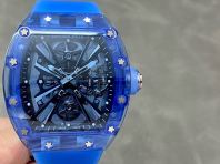 RM Factory Richard Mille RM 12-01 39mm Blue Crystal Blue Rubber Strap Skeletonized Black Dial