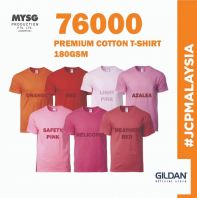GILDAN Premium Cotton T-Shirt 76000 Unisex Adult Plain Premium Cotton Comfy Ring Spun T-Shirt