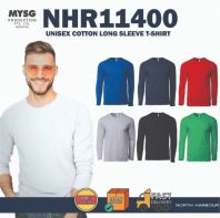 NORTH HARBOUR Unisex Adult The Best Ever Round Neck Long Sleeve Tee Plain Cotton T-Shirt Baju Panjang NHR11400