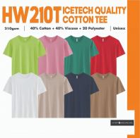 HYDT WAREHOUSE IceTech Cotton 210gsm T-Shirt Unisex Adult Quick Dry Side-Seamed Cotton Tshirt Baju Tebal HW210T