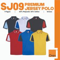 OREN SPORT SJ09 Cool Fit Premium Jersey Polo Unisex Adult 175gsm Polyester Cotton Polo SJ09