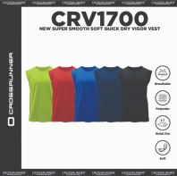CROSSRUNNER Jacquard Pique Vigor Vest Singlet Unisex Round Neck Sleeveless Jersey T-Shirt CRV1700