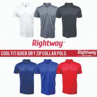 Rightway QD57 Quick Dry Zip Collar Polo T-Shirt